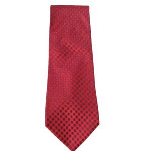 Murano Imported Silk Necktie  Power Red Color 4 inches Wide